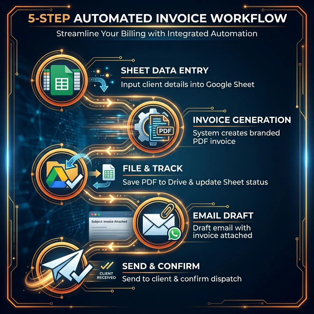 5-Step Automated Invoice Workflow Infographic